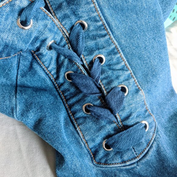 Anthropologie Denim Open-Shoulder Shift Dress - Picture 6 of 7